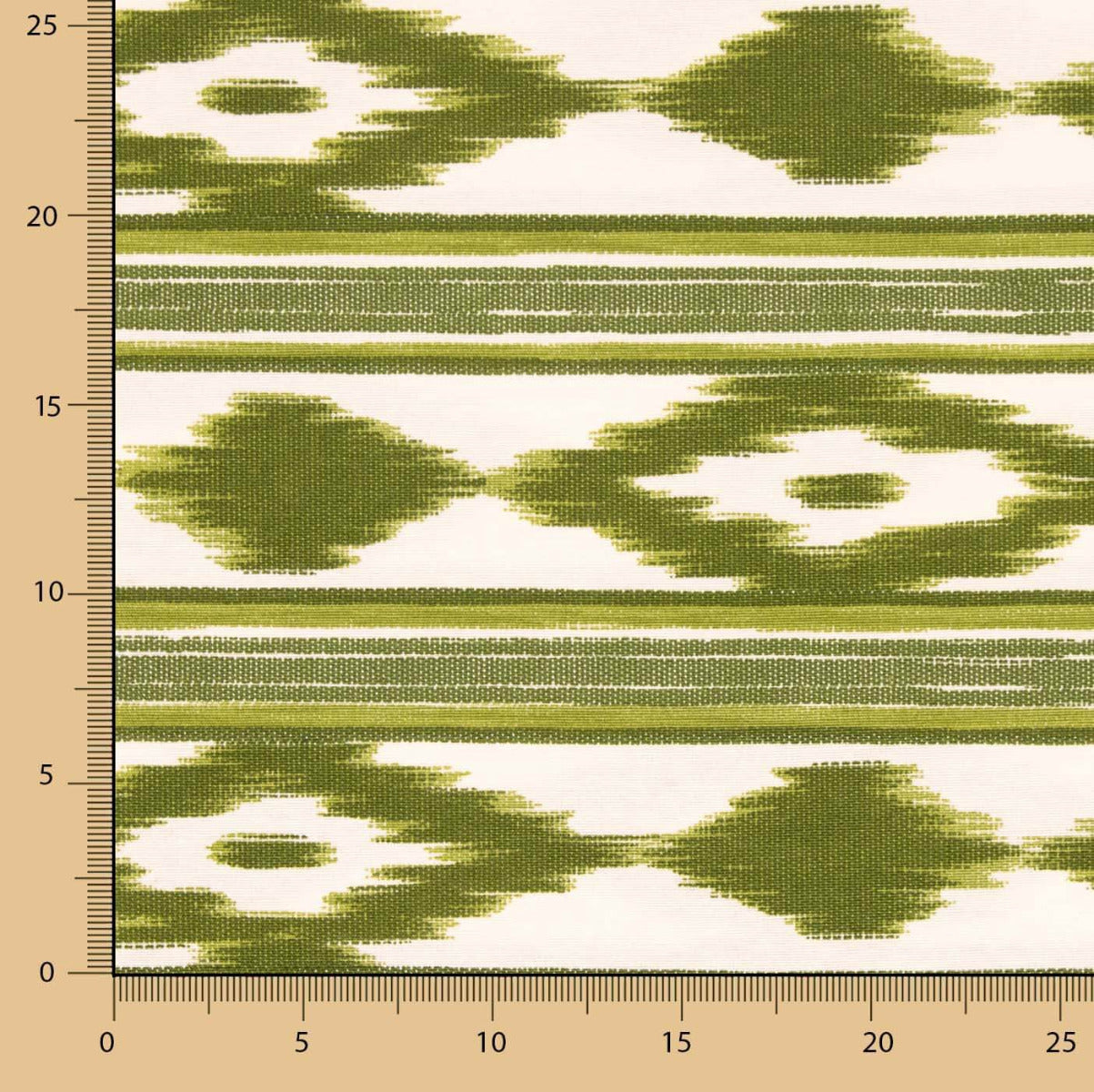 Toile IKAT Mallorque Olive - Ribes y Casals