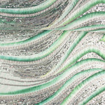 Strass Tulle Blanc Vert Dégradé Plissé - Ribes y Casals