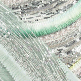 Strass Tulle Blanc Vert Dégradé Plissé - Ribes y Casals