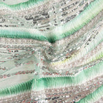 Strass Tulle Blanc Vert Dégradé Plissé - Ribes y Casals