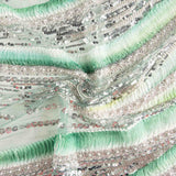 Strass Tulle Blanc Vert Dégradé Plissé - Ribes y Casals