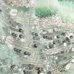 Strass Tulle Blanc Vert Dégradé Plissé - Ribes y Casals