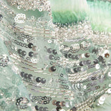 Strass Tulle Blanc Vert Dégradé Plissé - Ribes y Casals