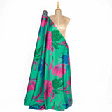 Satin imprimé Fiona rose - Ribes y Casals