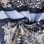 Satin polyester imprimé motif géométrique turquoise - Ribes y Casals