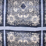 Satin polyester imprimé motif géométrique turquoise - Ribes y Casals