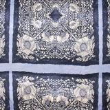 Satin polyester imprimé motif géométrique turquoise - Ribes y Casals