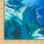 Satin imprimé bleu Splash - Ribes y Casals