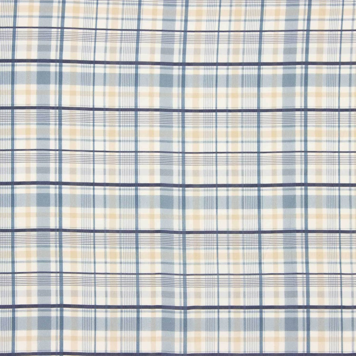 Voile de coton à carreaux bleu brise - Ribes y Casals