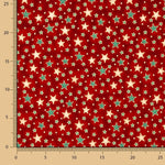 Popeline Noël Etoiles Rouge - Ribes y Casals