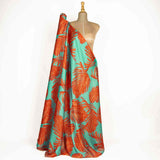 Satin imprimé turquoise Silvana - Ribes y Casals