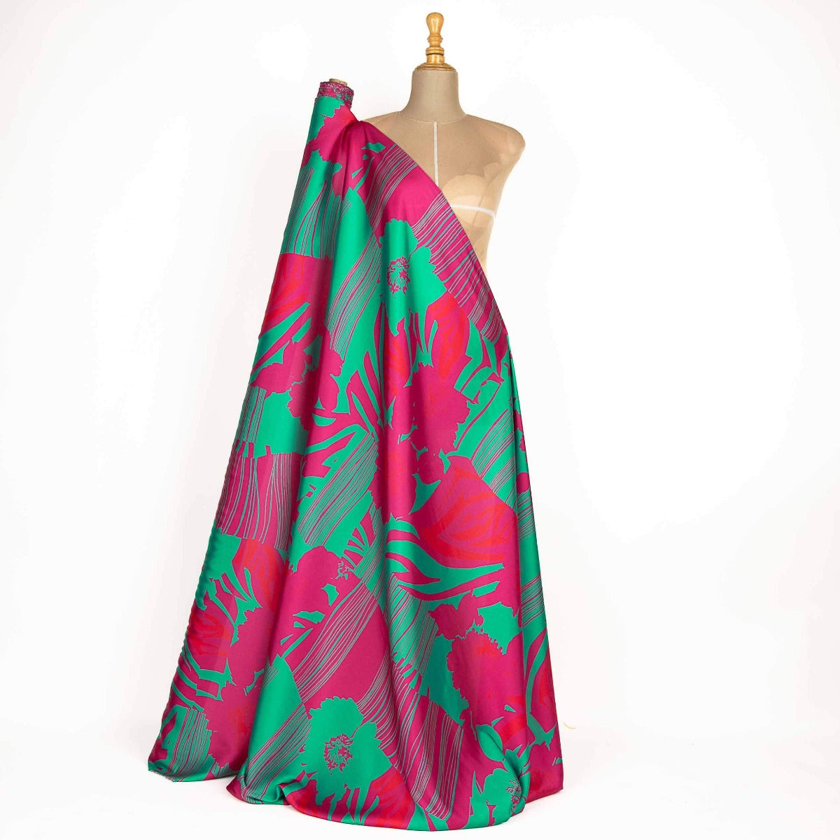 Satin imprimé Jira magenta - Ribes y Casals