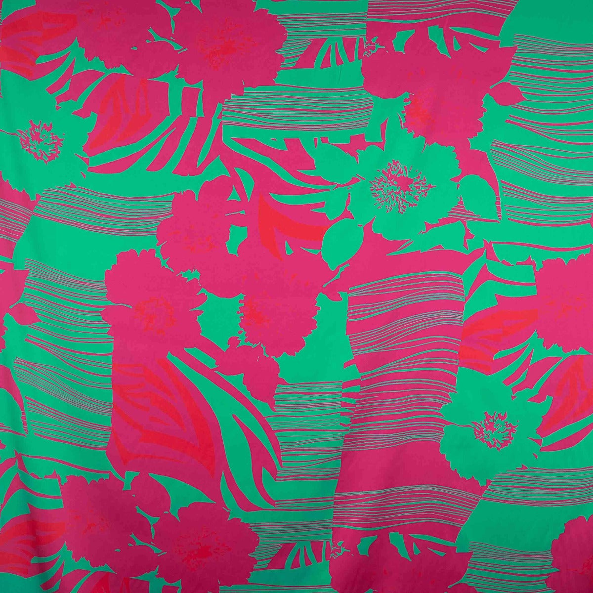 Satin imprimé Jira magenta - Ribes y Casals