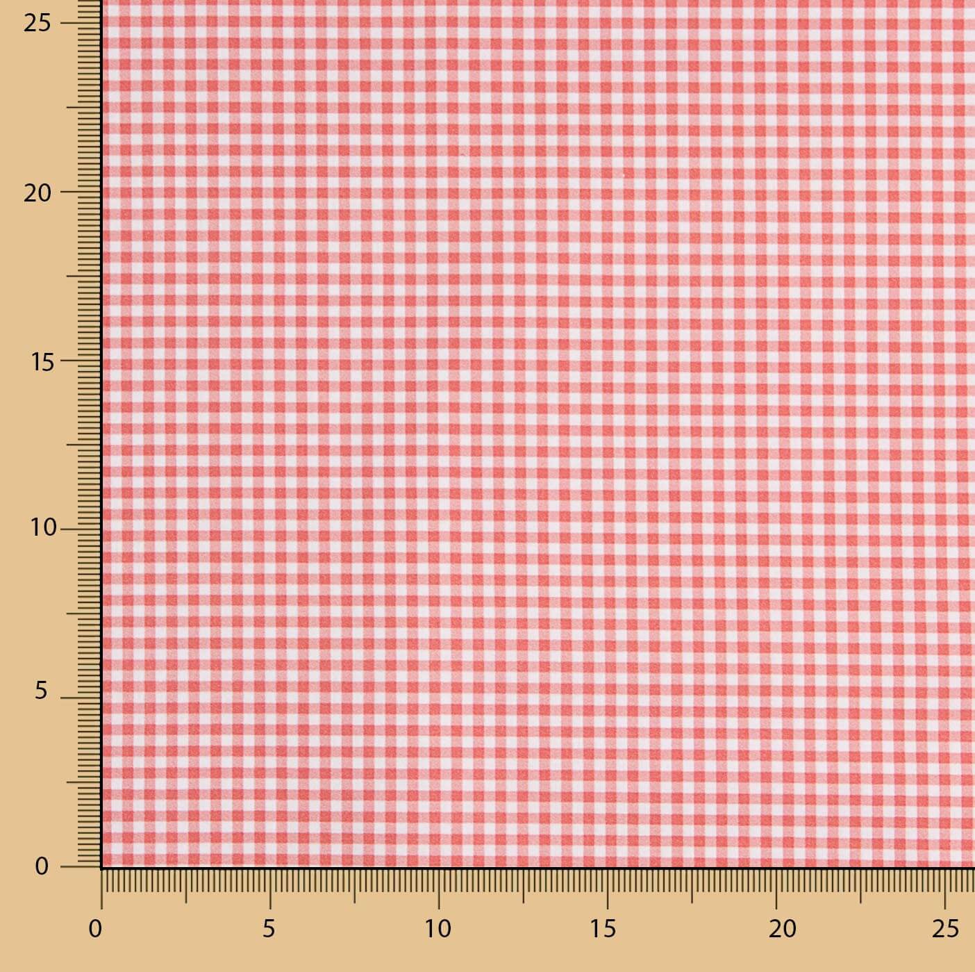 Percal imprimé à carreaux mini rouge - Ribes y Casals