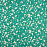 Satin polyester imprimé feuilles émeraude - Ribes y Casals
