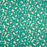 Satin polyester imprimé feuilles émeraude - Ribes y Casals