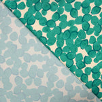 Satin polyester imprimé feuilles émeraude - Ribes y Casals