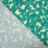 Satin polyester imprimé feuilles émeraude - Ribes y Casals
