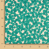Satin polyester imprimé feuilles émeraude - Ribes y Casals