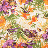 Crêpe léger tropical orange et lilas - Ribes y Casals