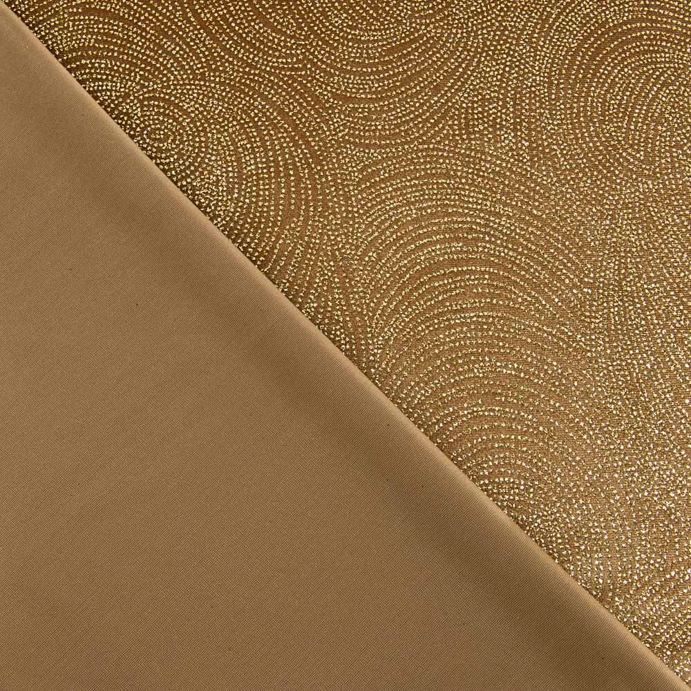 Velours Stretch Pailleté Geo Camel - Ribes y Casals