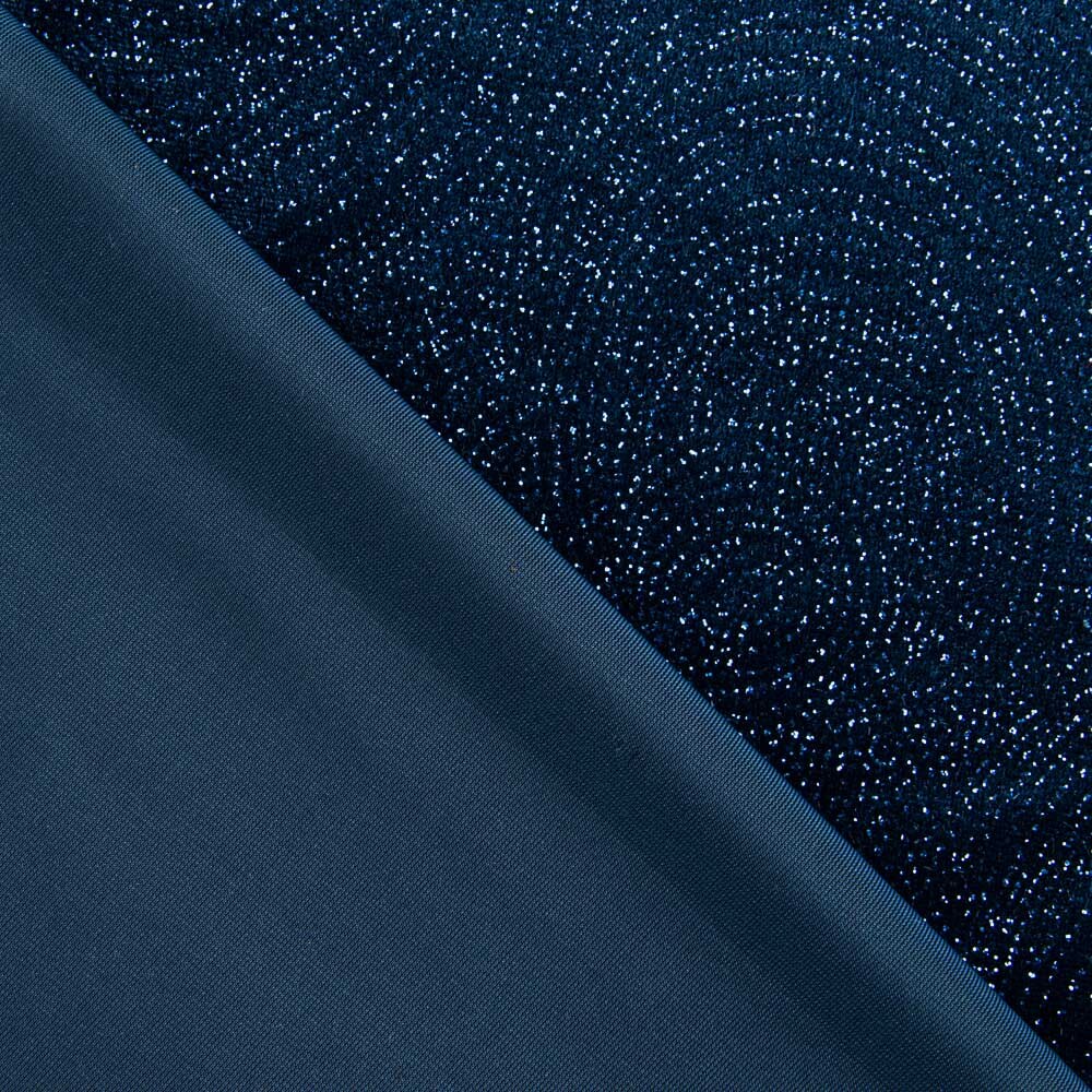 Velours Stretch Géo Marine Paillettes - Ribes y Casals