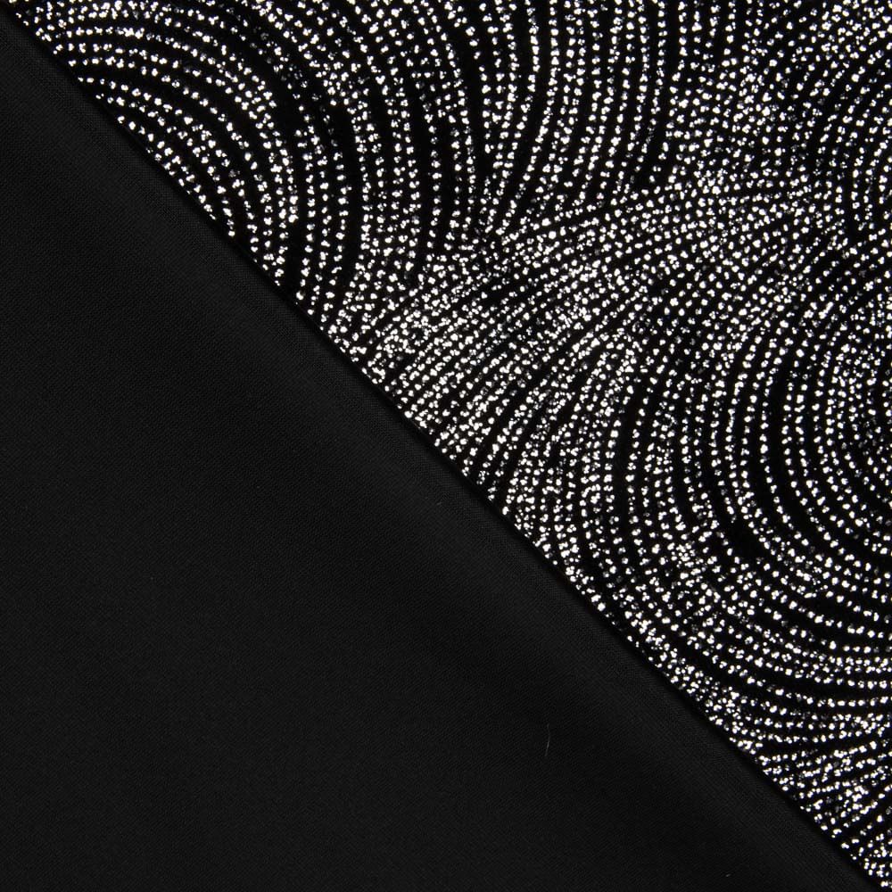Velours Stretch Géo Pailleté Noir - Ribes y Casals