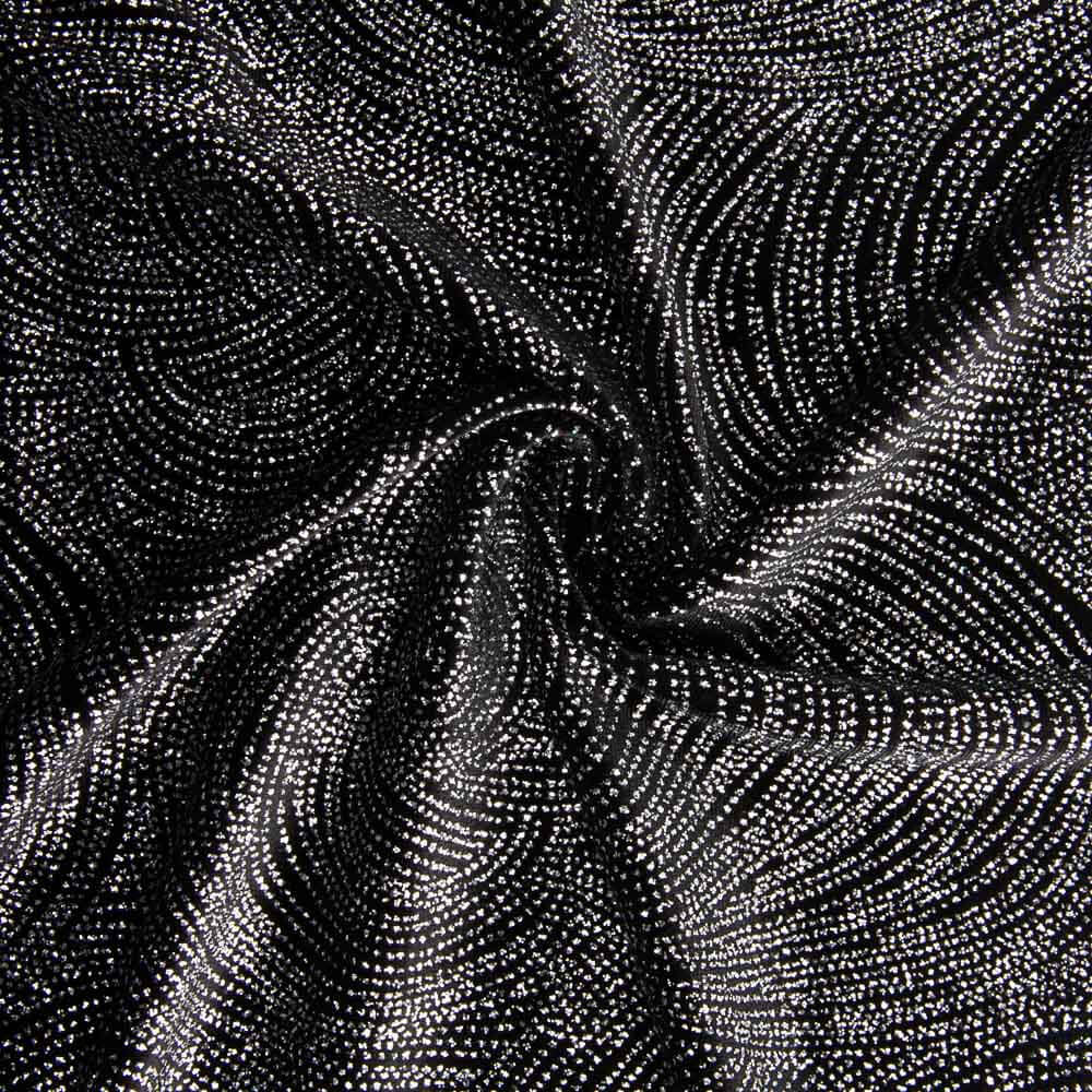 Velours Stretch Géo Pailleté Noir - Ribes y Casals