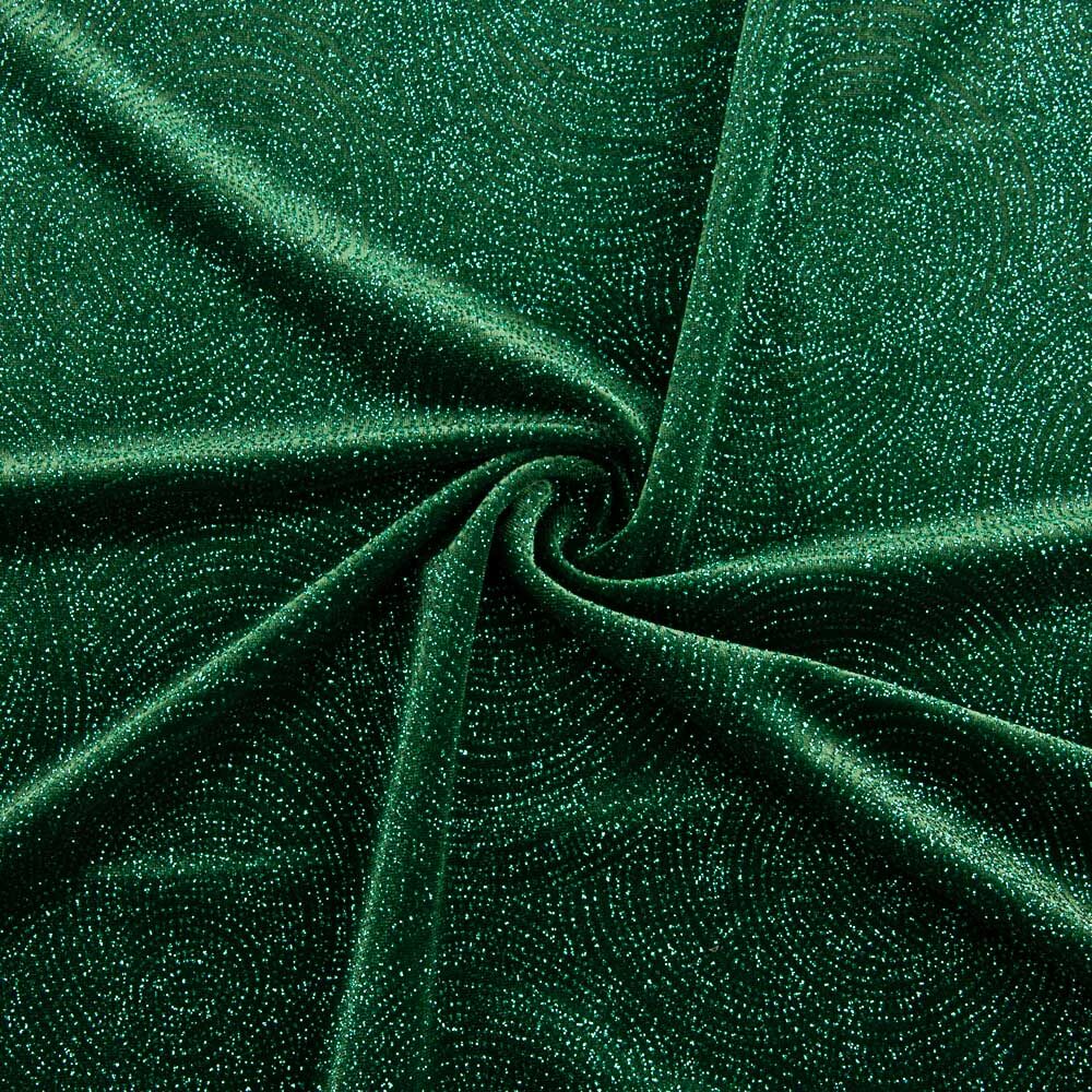 Velours Stretch Geo Glitter Vert Bouteille - Ribes y Casals