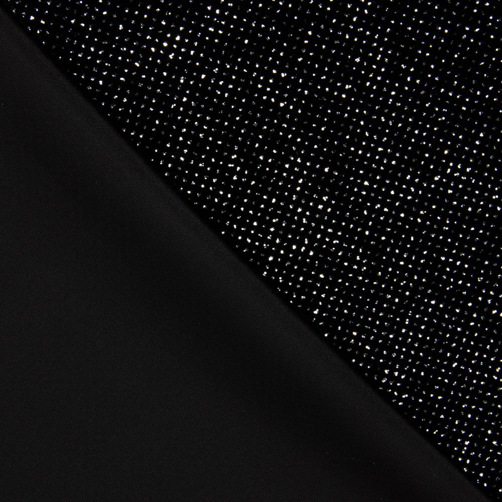 Velours Stretch Noir Pailleté - Ribes y Casals