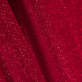 Velours Stretch Pailleté Rouge - Ribes y Casals