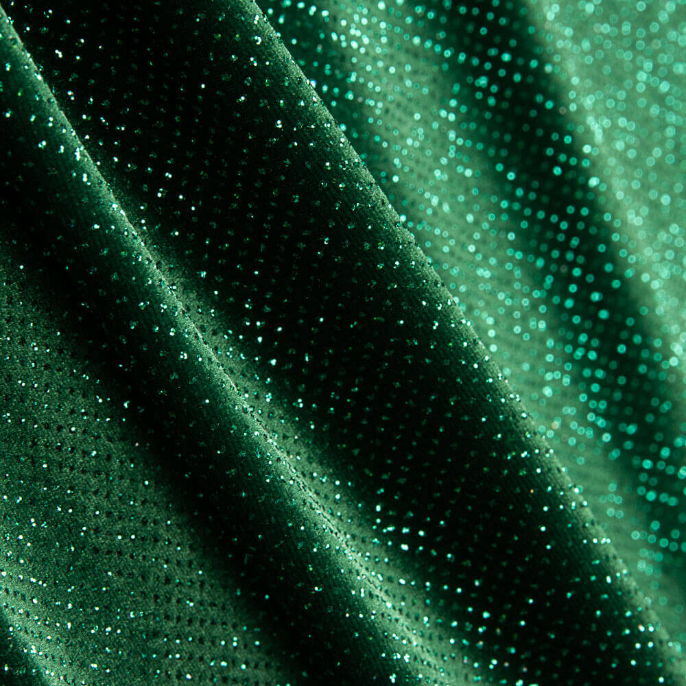 Velours Stretch Scintillant Vert Bouteille - Ribes y Casals