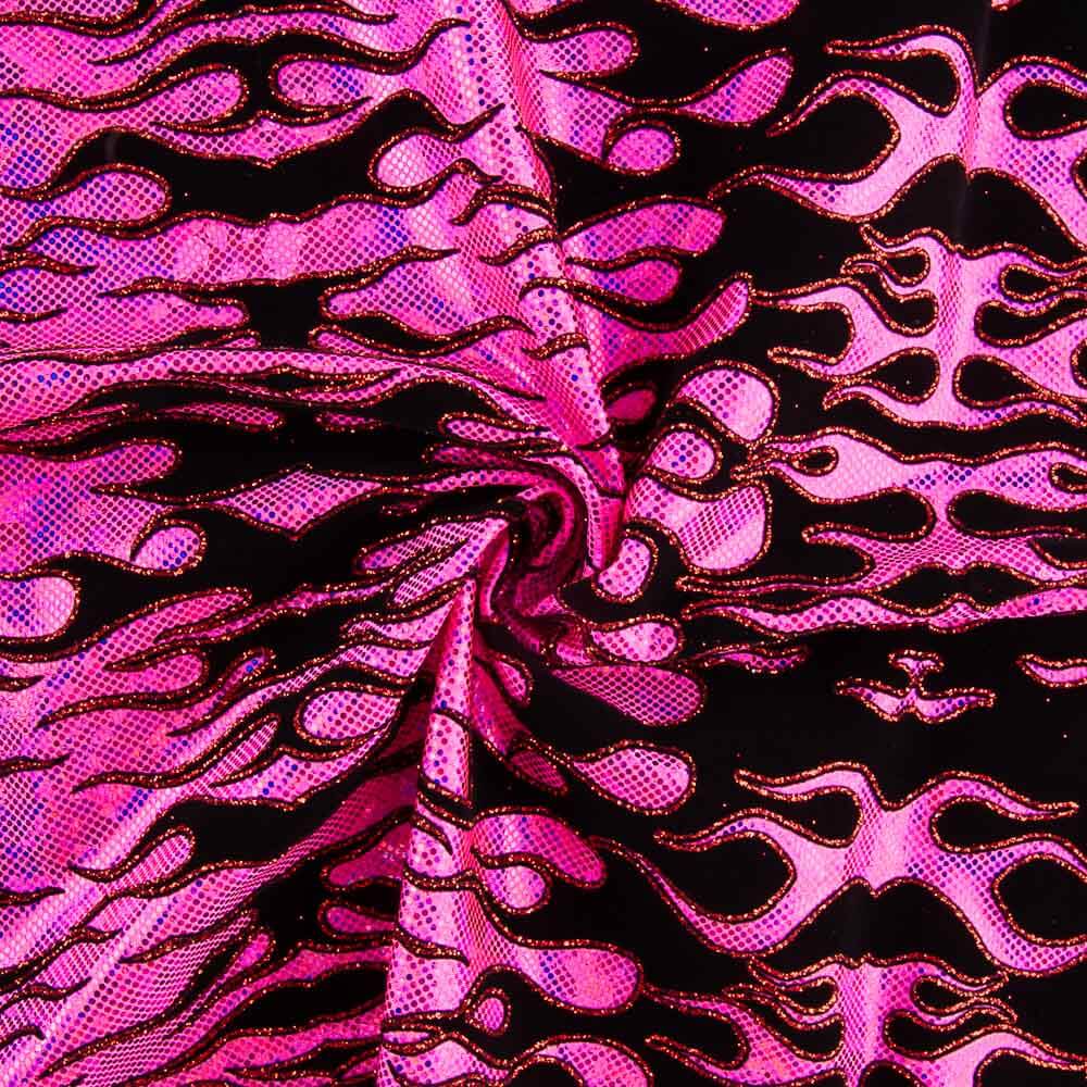 Lycra Floqué Trash Fuchsia - Ribes y Casals