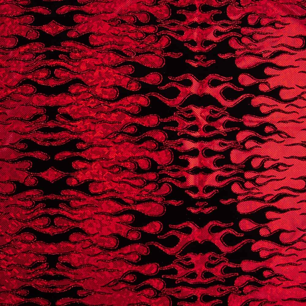 Lycra Floqué Trash Rouge - Ribes y Casals