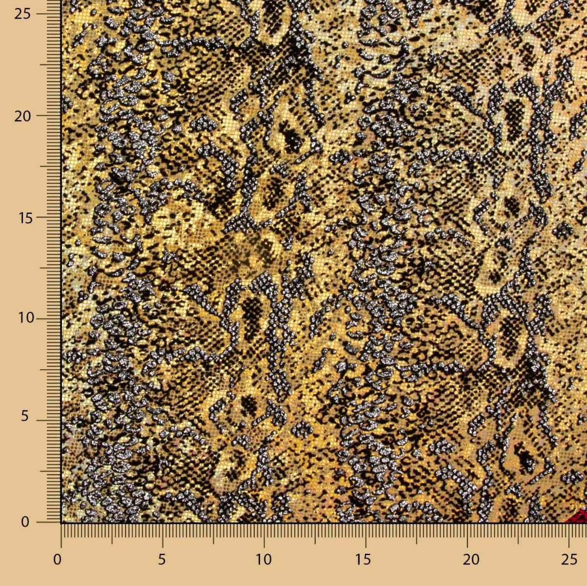 Retal Lycra Flocada Animal Dorado 130x140 cm - Ribes y Casals