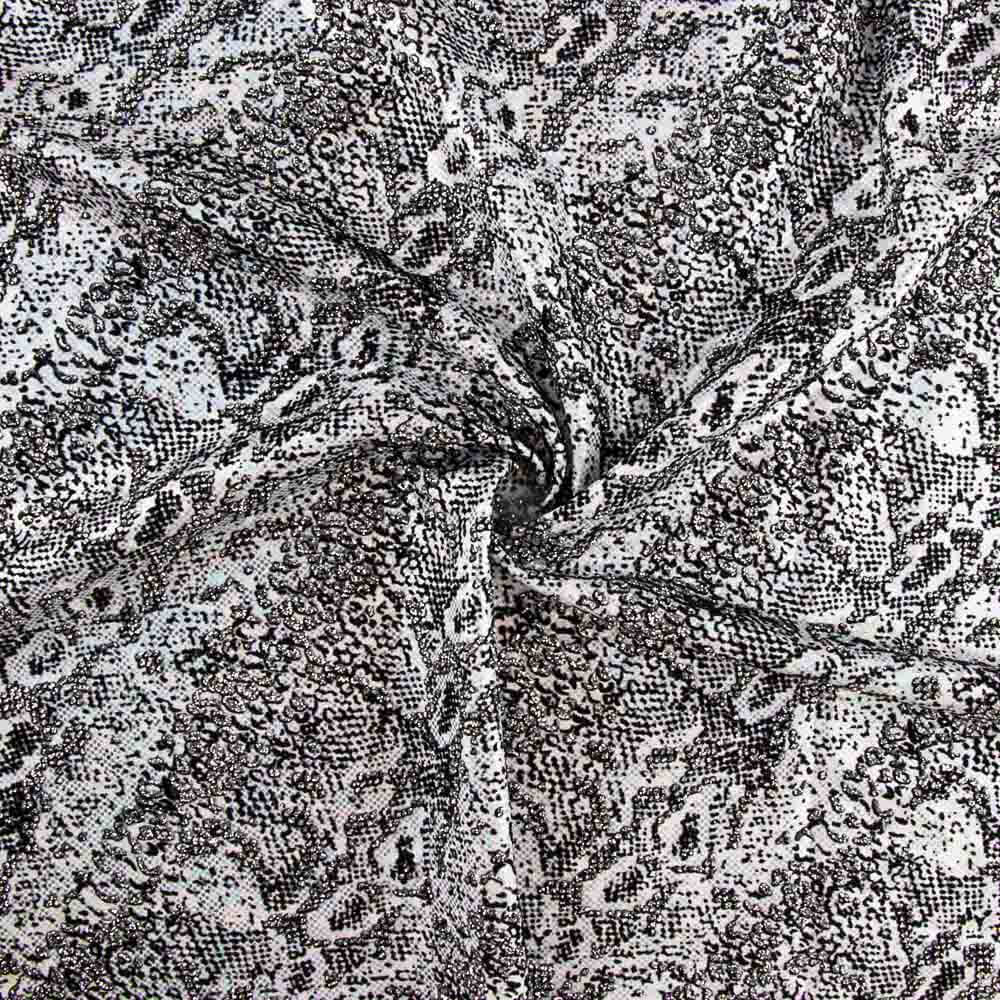 Lycra Floqué Animal Argent - Ribes y Casals