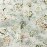 Tulle brodé de paillettes vert menthe plat - Ribes y Casals