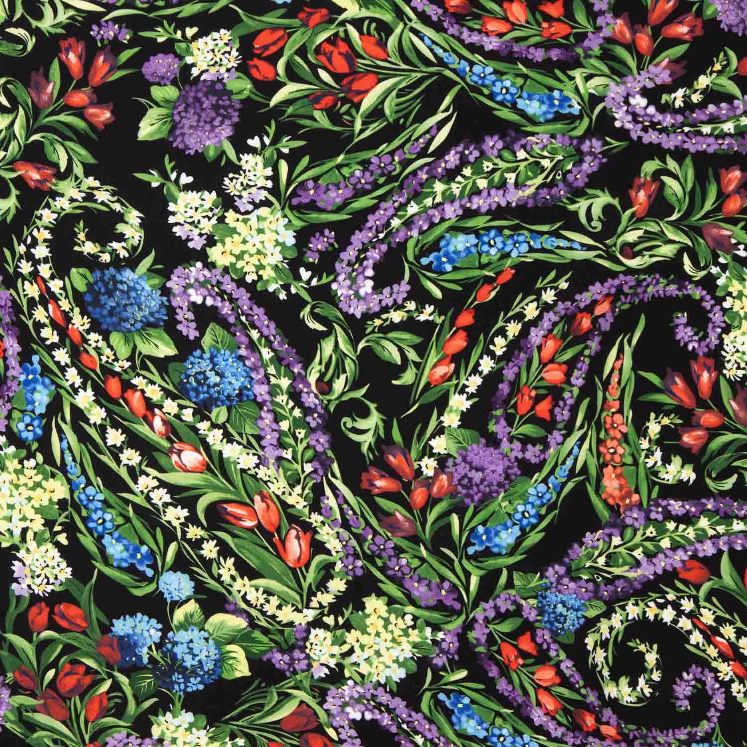 Koshibo Imprimé Mille Fleurs Noir - Ribes y Casals