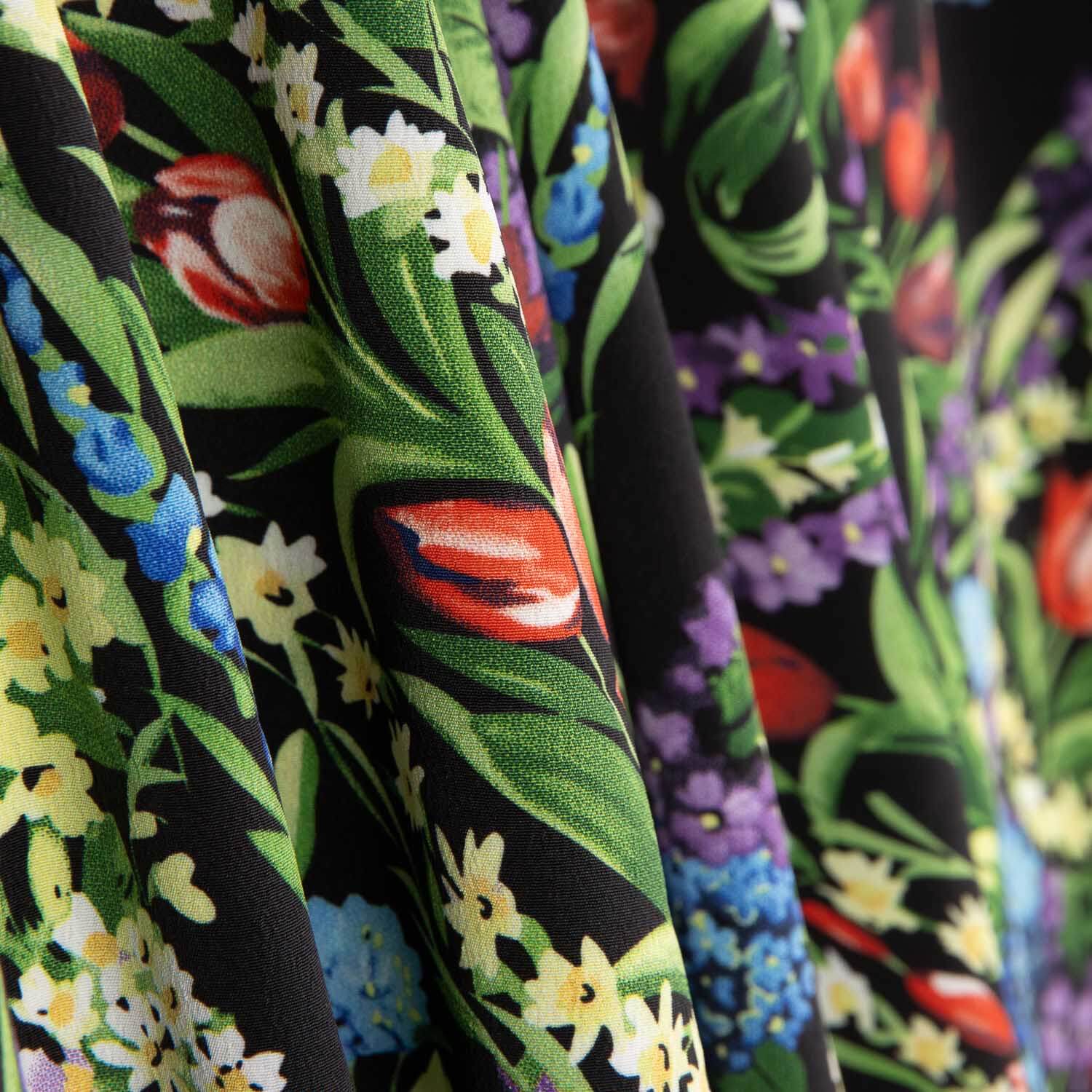 Koshibo Imprimé Mille Fleurs Noir - Ribes y Casals