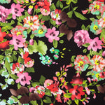 Chutes de tissu Koshibo à imprimé floral noir - Différentes longueurs x largeur de 150 cm - Ribes y Casals