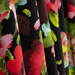 Chutes de tissu Koshibo à imprimé floral noir - Différentes longueurs x largeur de 150 cm - Ribes y Casals