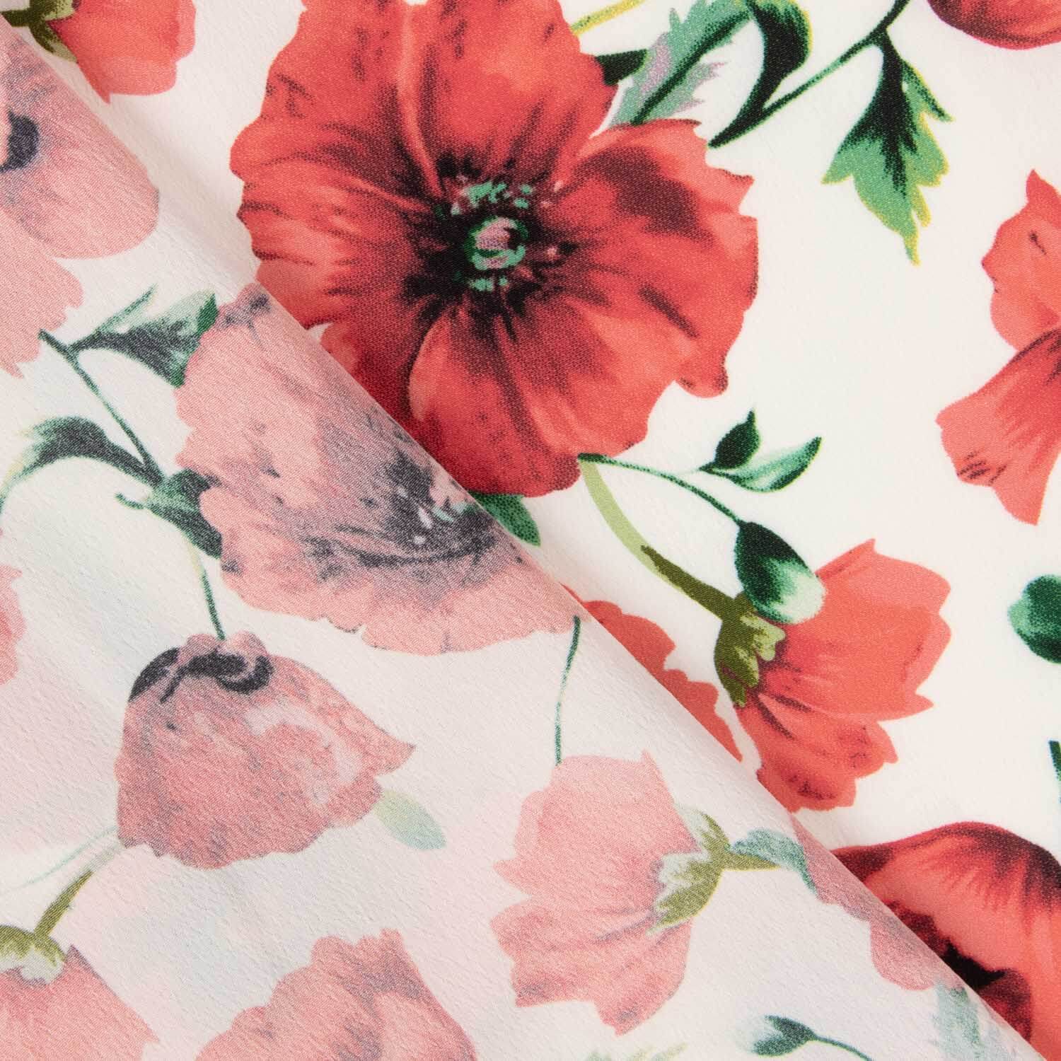 Chute Koshibo Imprimé Coquelicot Blanc 50 x 150 cm - Ribes y Casals