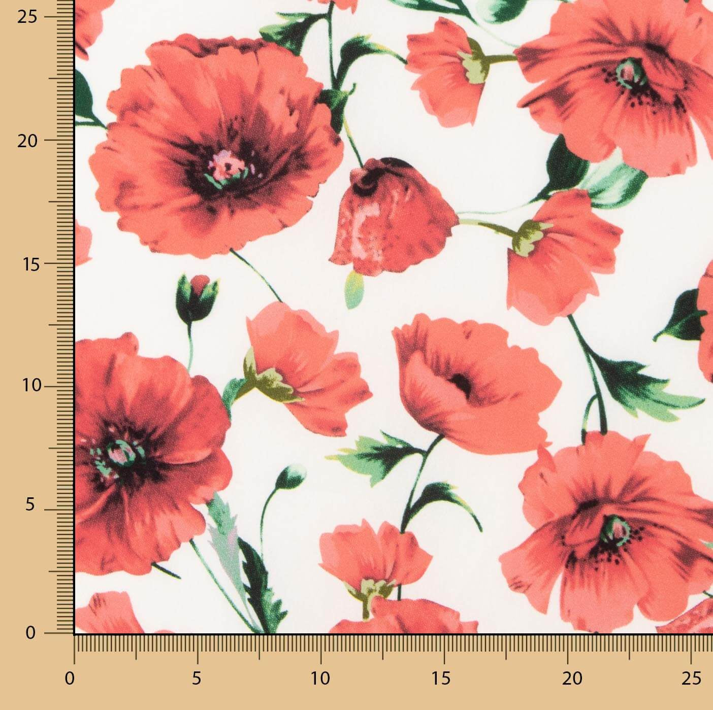 Chute Koshibo Imprimé Coquelicot Blanc 50 x 150 cm - Ribes y Casals
