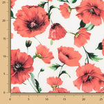 Chute Koshibo Imprimé Coquelicot Blanc 50 x 150 cm - Ribes y Casals