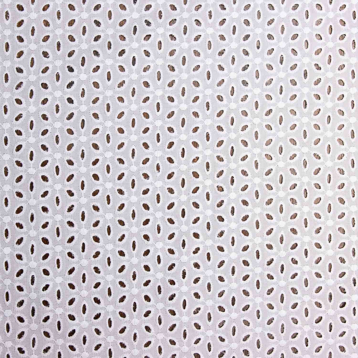 Broderie suisse fleur pétale blanc naturel - Ribes y Casals