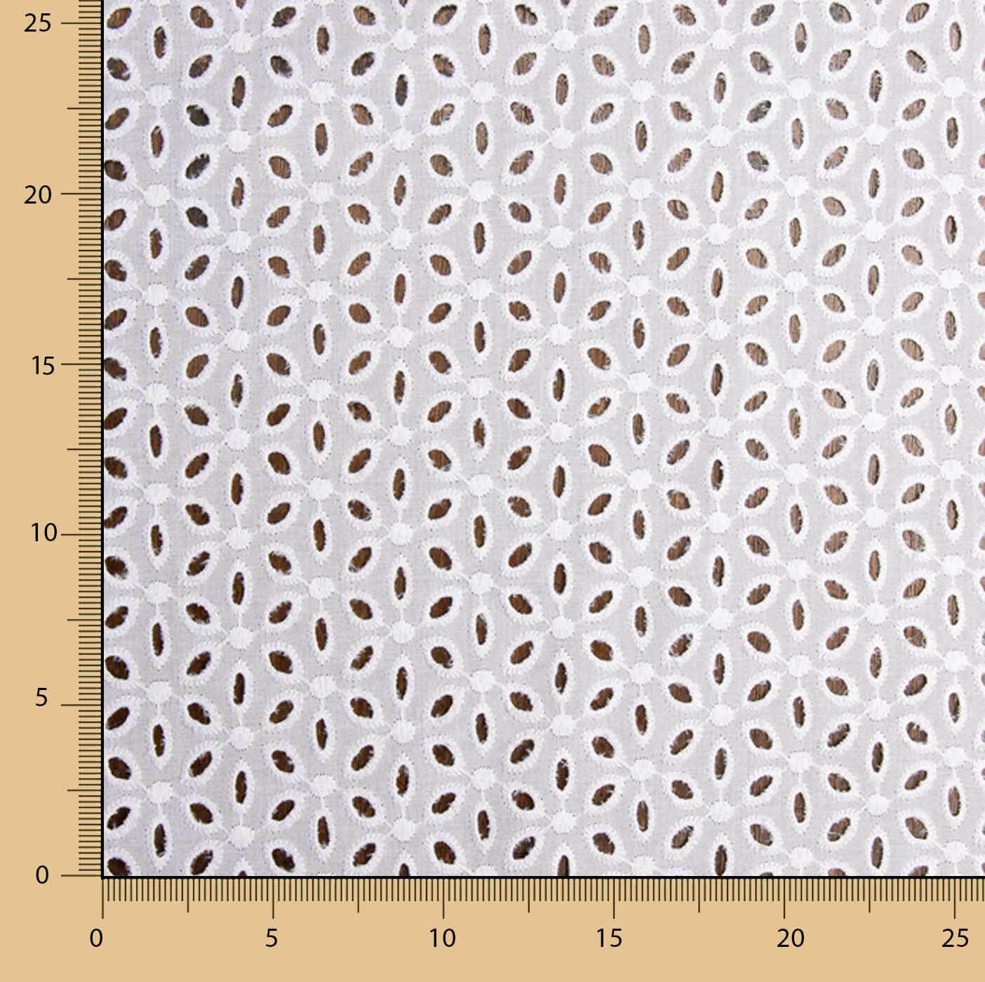 Broderie suisse fleur pétale blanc naturel - Ribes y Casals