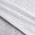 Broderie suisse fleur champ blanc naturel - Ribes y Casals