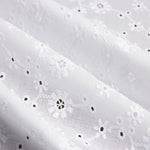 Broderie suisse fleur champ blanc naturel - Ribes y Casals