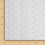 Broderie suisse fleur champ blanc naturel - Ribes y Casals