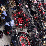 Strass Tulle Noir Multicolore Motif Circulaire - Ribes y Casals